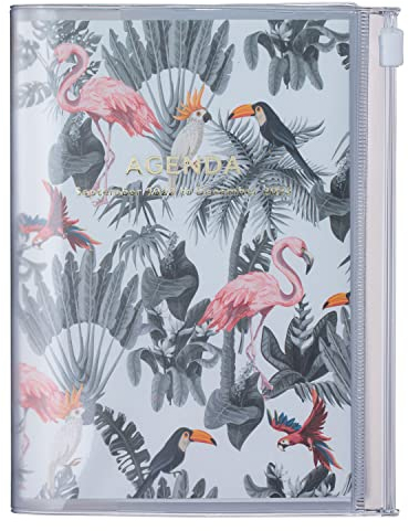 MARK'S 2022/2023 Taschenkalender A6 vertikal, Storage it, Jungle, White: Von September 2022 bis Dezember 2023