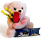 Geschenkideen von Baci Perugina zum Frauentag 2025 – Plüsch-Teddybär + Blumenstrauß aus künstlichen Mimosen und hölzernen Knospenblättern + Baci Perugina 37,5 g| Freundin|8. März