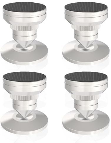 Set of 4 Speaker Lautsprecher Spike Isolierung Füße Lautsprecher Füße Audio Füße Edelstahl einstellbar Subwoofer Schutz Matten Verstärker Plattenspieler Isolierung für Subwoofer,Lautsprecher,Audio