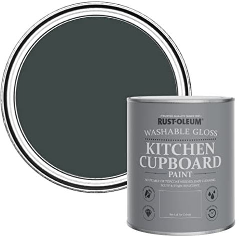 Rust-Oleum Black Kitchen Cupboard Paint in Gloss Finish - Black Sand 750ml