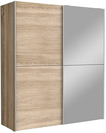 Fajar - Armadio a 2 ante scorrevoli e specchio, in legno truciolato, molto spazioso, disponibile in 2 colori diversi. Dimensioni: LAP 170,3x190,5x61,2 cm