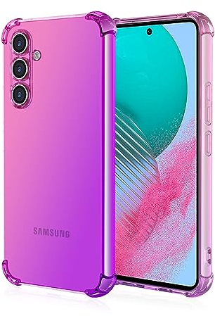 Topme Coque pour Samsung Galaxy S23 FE (6.4 inches), Étui de Téléphone Portable en Silicone TPU Souple avec Dégradé de Couleur Transparent - Rose Mauve