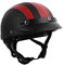 Motorradhelm, MotorradRetroHelm PU-Leder Halbgesichtshelm Motorrad-Sporthelm Rollerhelm Atmungsaktiver Sommerhelm Leichter Design-Halbhelm, Universalgröße (Schwarzes rotes Leder)