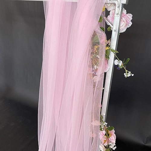 20m x 160cm Soft Tüllstoff,Tüll Stoffe zum Nähen,Netzstoff Dekostoff Drapierstoff für Arbor Hochzeit Vorhang Hochzeitsbogen Freihanddeko Torbogen Zeremonie Party Dekor Kleid Tüllrock Schleier,Rosa