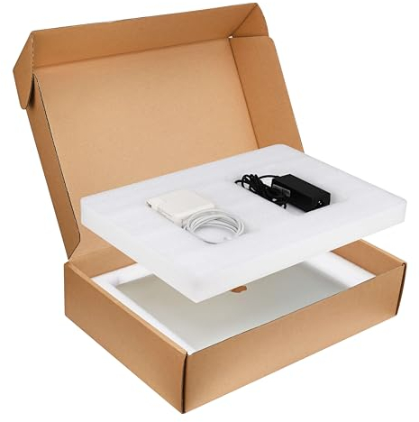 Laptop Box Secure Mailer Box Laptop Shipping Box with Protection Foam for Laptop Packing Moving Fits Most Laptop Screen Sizes (Large)