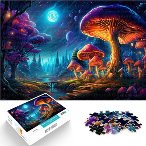 Puzzle Zauberpilz für Erwachsene, 1000-teiliges Puzzle, Holzpuzzle, Familienspiel zum Stressabbau, schwieriges Herausforderungspuzzle (50 x 75 cm)