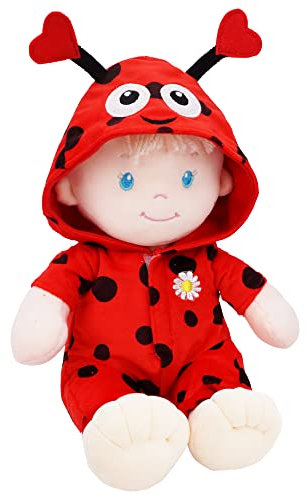 Lullaberry Sweet Dolly Ladybug - Gefüllte Ultraweiche Babypuppe für Geburt und Up - Ladybug Outfit