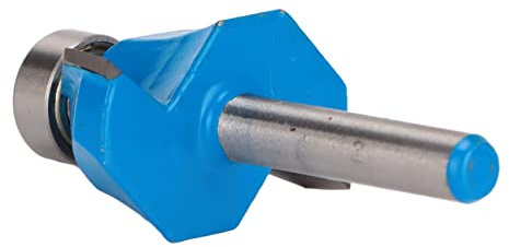 ZDETGU Router Bit 45 Grad 1/4in Round Shank Schandwerkzeug mit Oberlager für Holzbearbeitung (1/4*5/8)