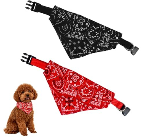 2 Pièces Bandanas pour Chien, Chiens De Mode Bandana, Collier Bandana Chien, Foulards Triangle Chien Bavoirs Chien Reglable pour Petit Moyen Grand Chiens Chats Chiot,collier bandana chien