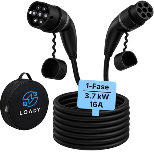 LDY Tipo 2 Cable de Carga 3,7KW 5M 16A Coche Eléctrico Monofásico Cable Tipo 2 a Tipo 2 EV/PHEV Cable