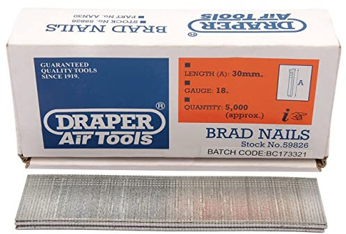 Draper 59826 Brad Nail, 30mm, Pack of 5000
