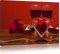 Pixxprint Candle Light Dinner Abendbrot Wein Essen, Größe: 120x80cm, Leinwandbild, fertig gespannt, Wandbild, Dekoration, Kunstdruck, kein Poster