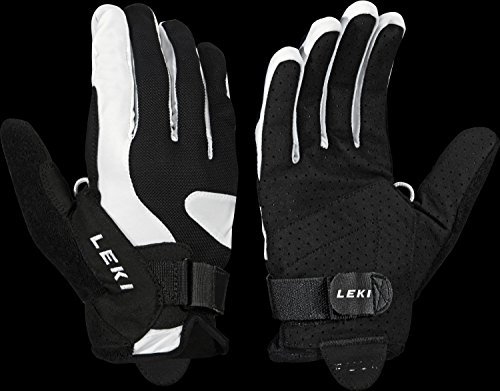 LEKI Nordic Walking Handschuhe Summer Shark Trigger S Long, schwarz weiß Größe 9