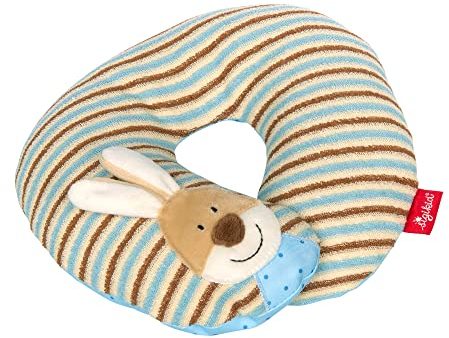 SIGIKID 40834 Nackenkissen Semmel Bunny Mädchen und Jungen Nackenhörnchen empfohlen ab 1 Jahr blau/beige, 25 x 6 x 25