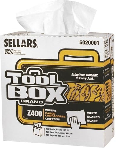 ToolBox Brand Z400 Interfold Wipers - 8 Boxes of 100 Sheets Each, White