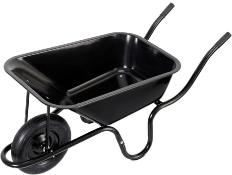 Draper 85L Metal Tray Wheelbarrow | Large Heavy Duty Trolley | Sack Barrow with Pneumatic Wheel | 82755