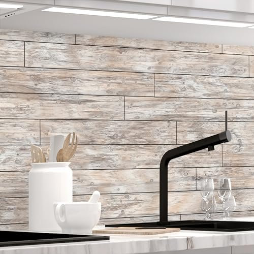 StickerProfis Küchenrückwand selbstklebend Matt-Optik - PLANKEN - 1.8mm, Versteift, alle Untergründe, Hart PET Material, Premium 60 x 340cm