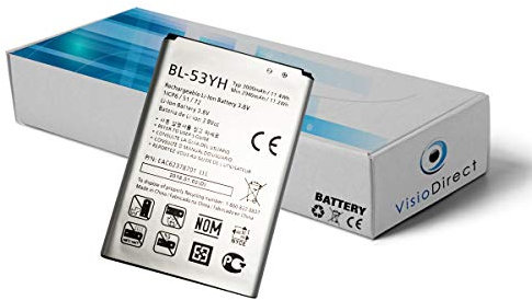 Visiodirect Batterie Interne Compatible pour LG G3 D855 D850 3000 mAh 3,8V BL-53YH