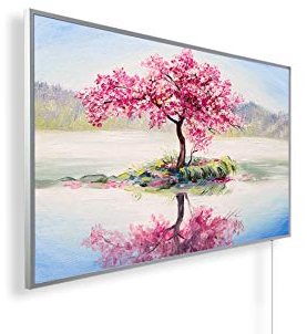 Könighaus 1000W Infrarotheizung mit Bild in HD Qualität - Energiesparend - TÜV SÜD + 5 Jahre Garantie - Doppelter Überhitzungsschutz - Infrarot Wandheizung - Motiv: 200. Baum Wasser