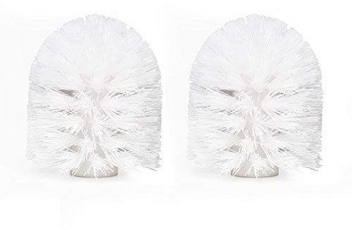 KOLLIEE White Toilet Brush Head Replacement Screw Toilet Brush Head 2 Pack (Suitable for Brush rods with a Diameter of 9.5mm)