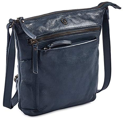 Cochoa Frauen Vintage Vintage Echtes Leder Kleine Umhängetasche Ledertasche Handtasche (Meerblau, 9 x 9 x 1,5 )