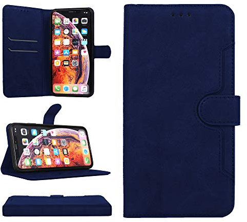 Gorilla Tech iPhone XS Max Leather Case, (Navy) Premium Quality, Stand Wallet Cover Flip Case [Black] for iPhone 10 Max Multiple Card Slots, Magnet Flip, Folio Book Case with Kickstand Feature