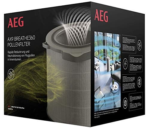 AEG AFDBTH4 Filter BREATHE360 (Fits AX91-404DG Air Purifier, Reduces 99% of Pollen, Eliminates 99.9% of Bacteria, Pure Air, Optimal Filtration, Long Life, Grey)