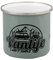 MUGSY Emaille Tasse, Vanlife Spruch & Motiv, 300ml, olivgrün, Camping & Outdoor Ausrüstung