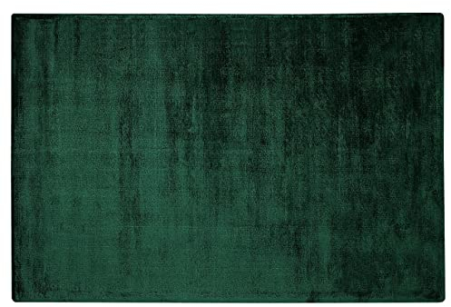 Teppich Viskose grün 140 x 200 cm einfarbig handgewebt Kurzflor Modern Gesi II