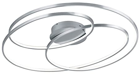 Trio Leuchten LED Deckenleuchte Gale 673918007, Metall Nickel matt, inkl. 50 Watt, Switch Dimmer