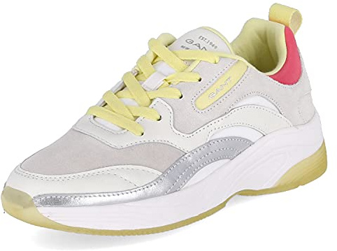 GANT Footwear Damen Calinne Sneaker, White/Yellow,41 EU