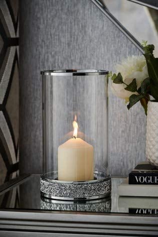 DEENZ Antique Harper Gem Hurricane Candle Holder Pillar Candle Holder Crushed Crystal jewel Decorations, Gifts for Wedding Party Home