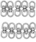 NUZAMAS 10-Piece M4 Double Ended Swivel Hooks - 304 Stainless Steel Eye to Eye Swivel Shackle Key Ring Keychain Connector