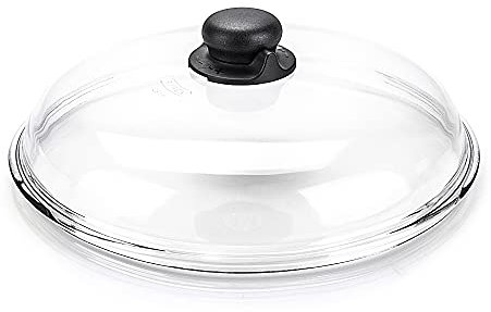 Moneta Borosilicato Coperchio Bombato 18 cm, Vetro, Bianco