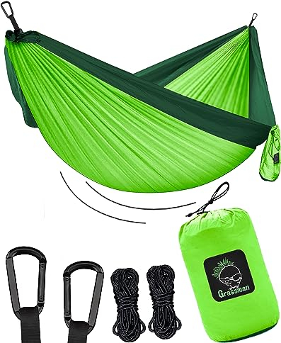 Hängematte Camping - Hängematte 2 Personen, Ultraleichte Outdoor Hängematte, Perfektes Camping Geschenke, Camping Hängematte Outdoor mit 2 Premium Baumgurten + 2 Karabiner