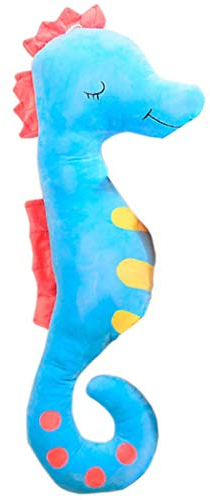 Boosns Plüsch Seepferdchen Spielzeug Ausgestopftes Tier (Blau, 60cm)
