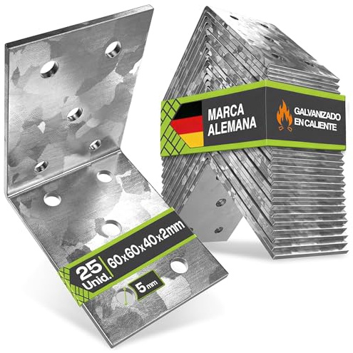 INNONEXXT® Premium Winkelverbinder | 25 Stk. 60 x 60 x 40 x 2 mm | Winkel, Winkelhalterung, L-Winkel, Metallwinkel, Stuhlwinkel, Stahlwinkel, Schwerlastwinkel - rostfreier Stahl