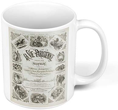 Keramik-Kaffeetasse, 325 ml, Retro, La Vie Parisienne, Vintage-Magazin, Vintage-Magazin, 1876