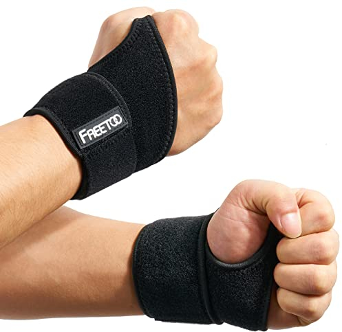 FREETOO 2er-Pack Handgelenk Bandagen, Handgelenkbandage Damen und Herren für Sehnenscheidenentzündung, Karpaltunnel Handgelenkstütze Gelten Kraftsport, Sport