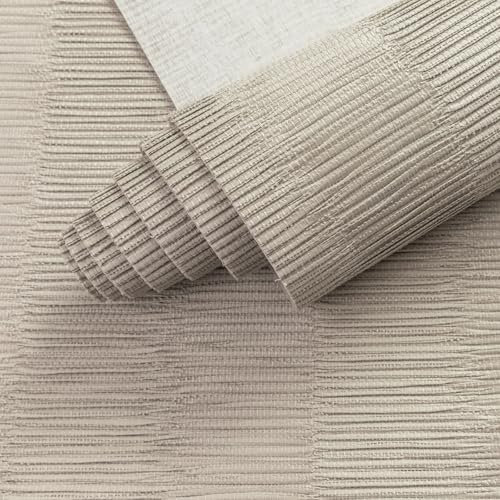 GoDear Design Faux Grasscloth Wallpaper for Home Renovation and Upgrades, Natural Woven Neutral Textured Wallcovering for Bedroom, 58.4 cm W x 243.8 cm Non-Pasted Paper, Single Roll Only, Pearl Barley