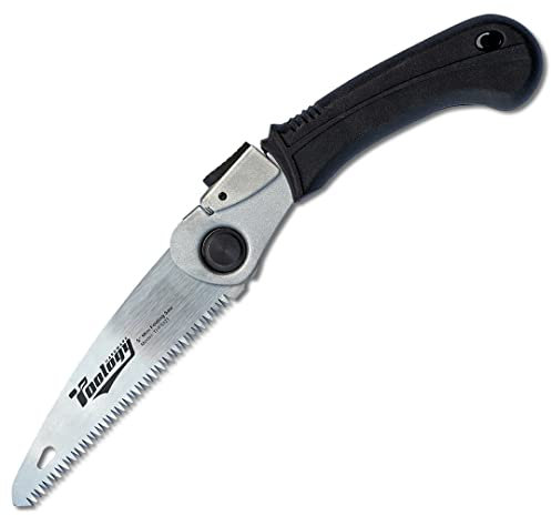 Toology Hardware 5 Folding Tree Saw for Gardening, Survival Saw for Camping, Wood/Tree Cutter, Member Saw with Heavy Duty SK-5 Steel (Black)