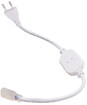 XUNATA Cable de alimentación de 220 V con rectificador para Versión de 240 LEDs/m de la Tira de LED COB (Blanco, Longitud aprox. 40 cm)