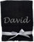 KIDDI-MEDIA Handtuch mit personalisierter Bestickung wie z.B. Name / 100x50cm – in Premium Qualität | 500 g/m² | 100% Baumwolle Frottier (50 x 100 cm, Schwarz)