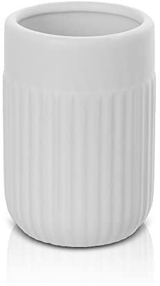 Inbagno Portaspazzolini Bagno a Bicchiere Bianco, in Ceramica, Linea Cup