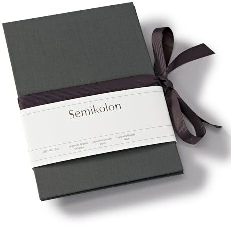 Semikolon 370024 Leporello Grande A5 15 x 21 cm - 14 Fotos 13 x 18 cm - Ziehharmonika-Fotobuch - lava stone grau