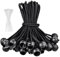 MINISOISO - Tensor elástico, 40 piezas, tensor elástico, para lona con 100 bridas blancas (10 cm), hebillas de goma con bola, sandow elástico para lona, tiendas, camping