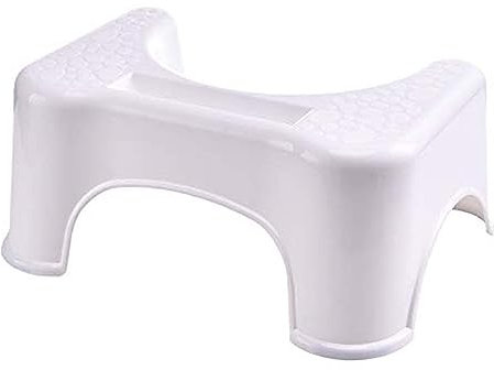 NTEK Bathroom Toilet Stool | Medically Tested Squatting Potty Bathroom Step Stool | for Constipation Piles Relief Foot Stool | Toilet Non-Slip Anti Constipation Heal Bath Squat Step Stool (WHITE)