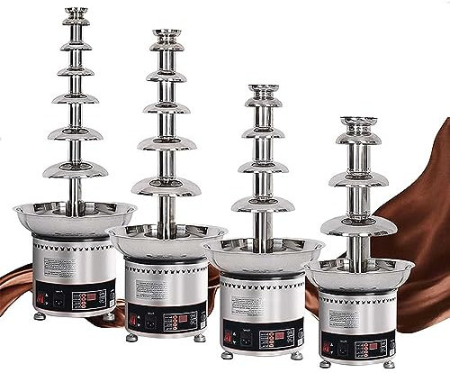 FJAUOQ Fontana di Cioccolato Fontana 150 Watt Fontana di Cioccolato Crema di Cioccolato capacità Massima di Cioccolato 3 kg Funzione di Riscaldamento dell'Acciaio Inossidabile,6tier