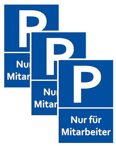 SL group - 3 Schilder Parkplatz - Nur für Mitarbeiter 20 x 30 cm aus stabiler PVC Kunststoff-Platte - Parkplatzschild für Mitarbeiterparkplatz - Parken erlaubt nur für Angestellte & Mitarbeiter