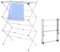 Vivo Technologies 3 Tier Extendable Clothes Airer, Foldable Compact Clothes Drying Rack with 11 Thickened Poles Clothes Dryer Space Saving Laundry Airer Indoor Outdoor Clothes Horse, White